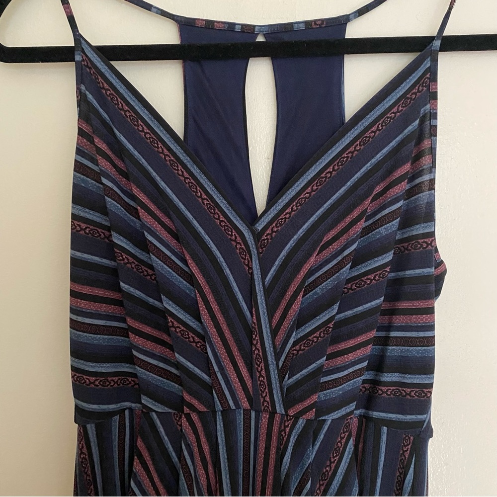 BCBGeneration Striped High Low Midi Dress - xs/s